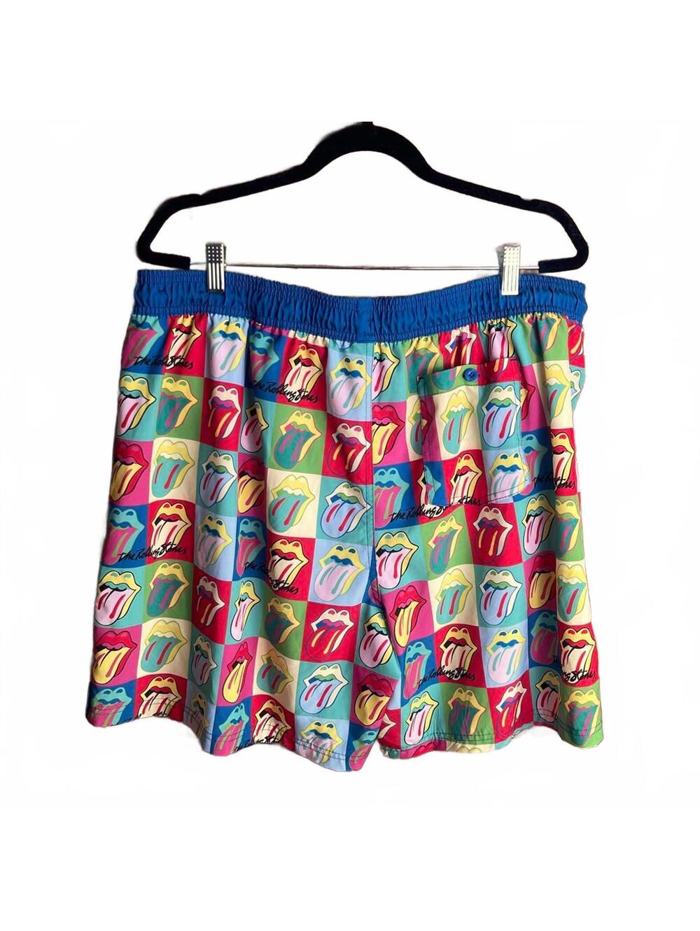 The Rolling Stones Men's Swim Trunks 3XL Colorful Graphic Print